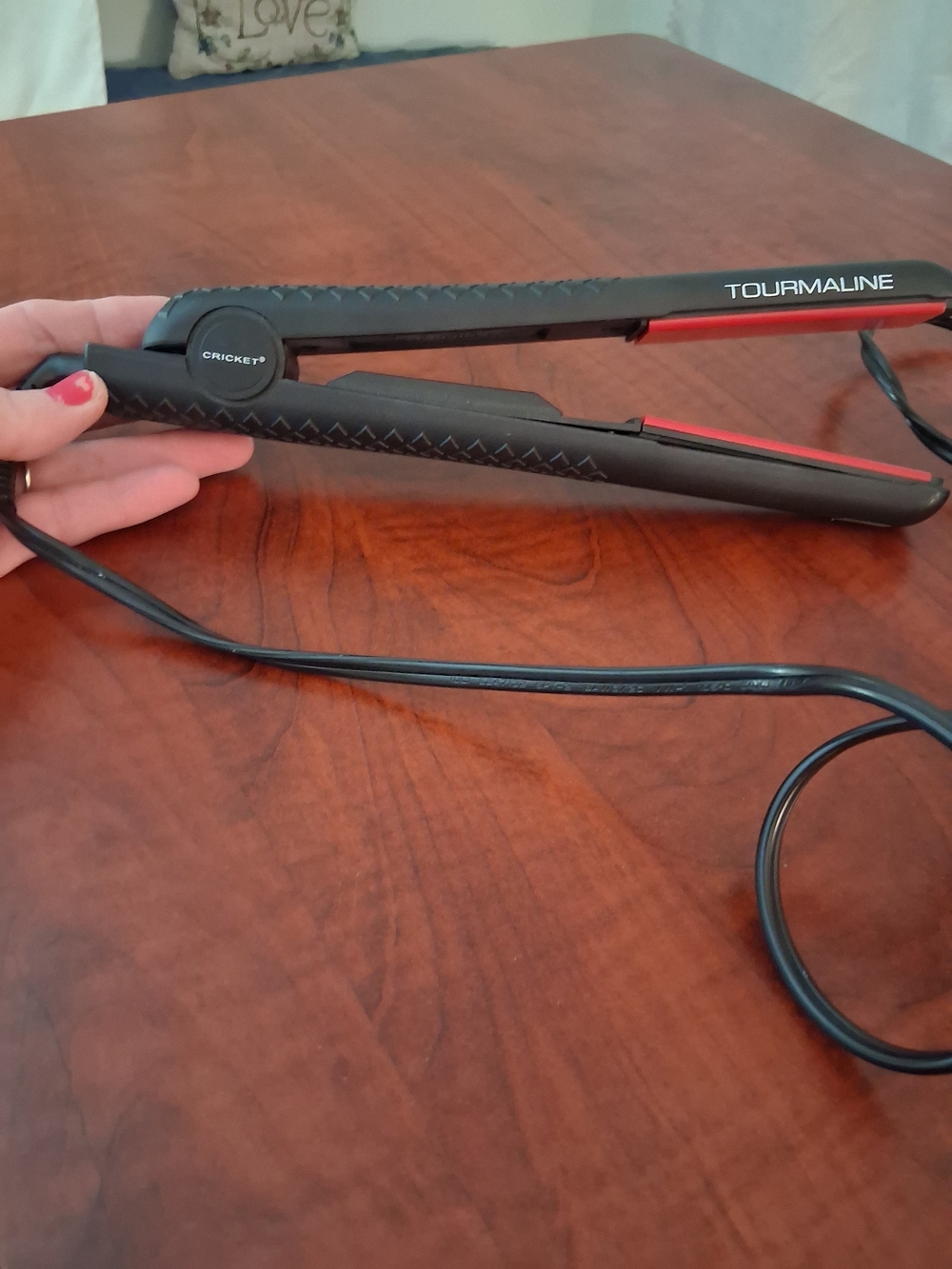 Cricket Tourmaline Flat Iron - Black with Red Accents